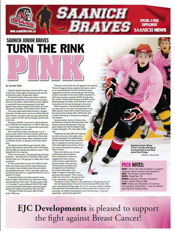 Saanich News Insert for 2010 Pink in the Rink game.