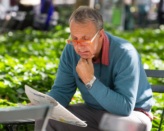 Reading the Paper, Bryant Park, New York City